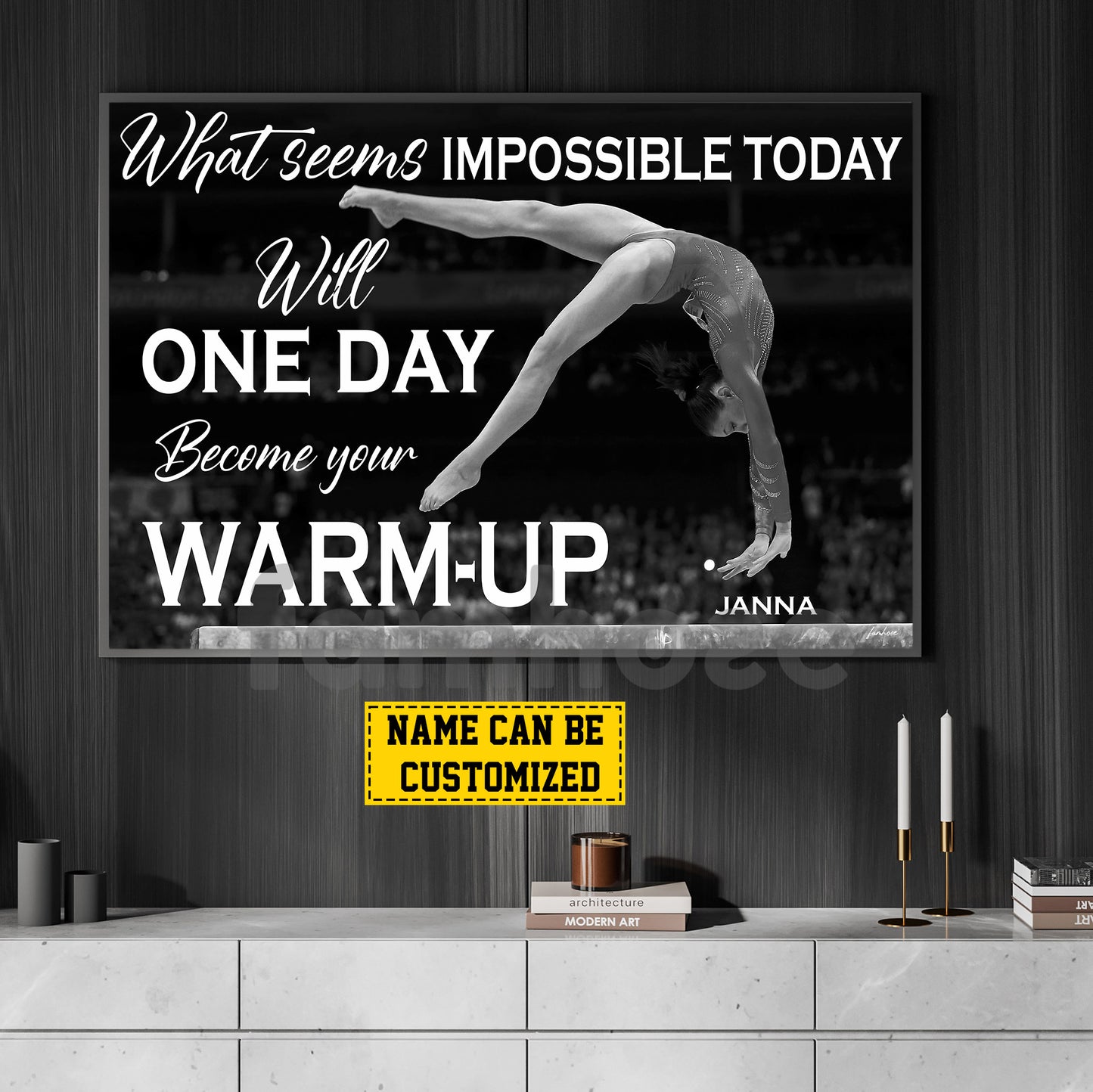 Personalized Gymnastic Girl Canvas Painting, What Seems Impossible Today Will One Day Become Your Warm-up Sport Wall Art Decor, Poster Gift For Gymnastic Lovers