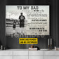 Personalized Soccer Dad Daughter Canvas Painting, To My Dad I Will Always Be Your Little Girl Sport Wall Art Decor, Poster Father's Day Gift For Soccer Lover