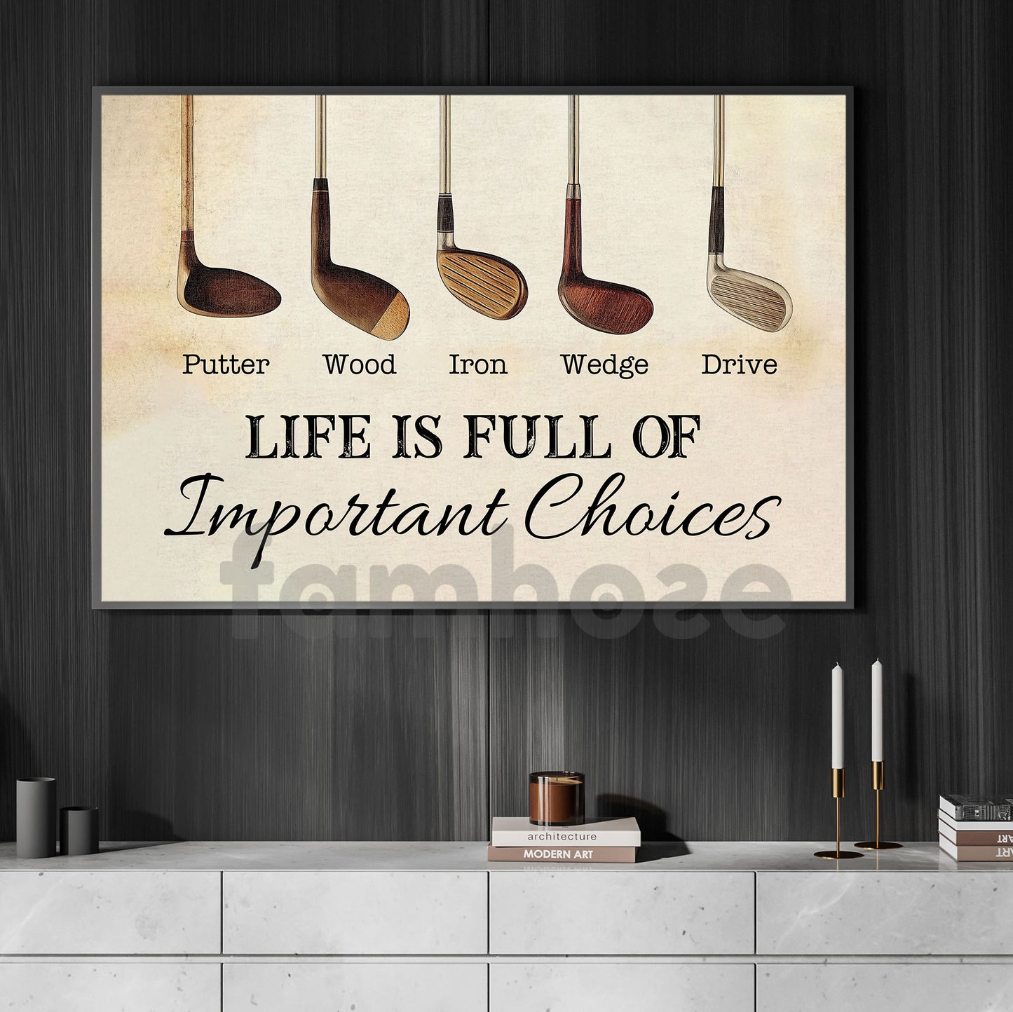Golf Canvas Painting, Life Is Full Of Important Choices Sport Wall Art Decor, Poster Gift For Golf Lovers