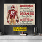 Personalized Football Boy Canvas Painting, Success Is Earned Dream Big Sport Wall Art Decor, Poster Gift For Football Lovers, Football Players