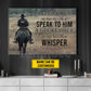 Personalized Cowboy Riding Horse Canvas Painting, A Great Rider Can Hear His Horse Whisper Wall Art Decor, Poster Gift For Cowboy Lovers