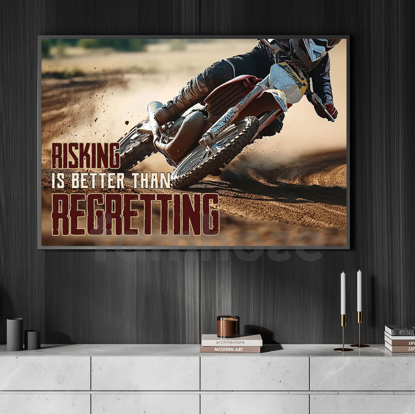 Risking Is Better Than Regretting, Motivational Wall Art Decor, Inspirational Canvas Painting, Poster Gift for Decoring Office, Living Room, or Workspace