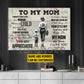 Personalized Baseball Mom Son Canvas Painting, To My Mom I Know It's Not Easy Sport Wall Art Decor, Poster Gift For Baseball Lovers