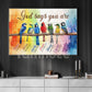 God Says You Are, Bird Art with Bible Verses Canvas Painting, Motivational Wall Art Decor, Poster Gift for Decoring Office, Living Room, or Workspace