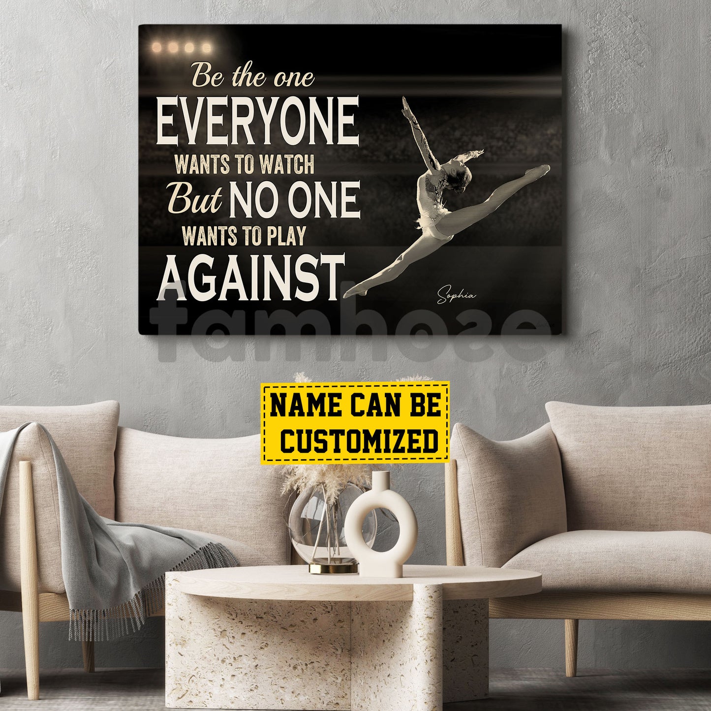 Personalized Gymnastic Girl Canvas Painting, No One Wants To Play Against Sport Wall Art Decor, Poster Gift For Gymnastics Lovers