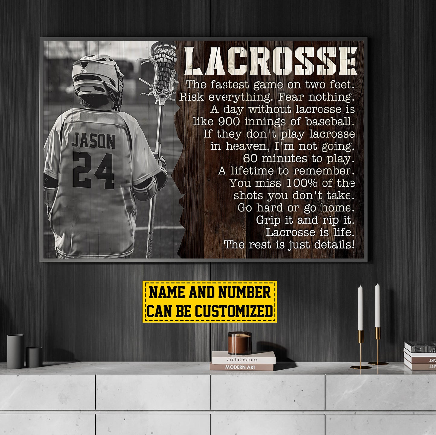 Personalized Motivational Lacrosse Canvas Painting, Lacrosse Is Life, Sports Quotes Wall Art Decor, Poster Gift For Lacrosse Lovers, Lacrosse Boys