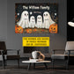 Personalized Halloween Family Ghost Canvas Painting, Ghost Family Wall Art Decor, Spooky Season Poster Gift For Ghost Lovers