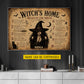 Personalized Halloween Witch Canvas Painting, Witch’s Home Rules Wall Art Decor, Spooky Season Poster Gift For Witch Lover