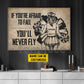 Motivational Personalized Cheerleading Girl Canvas Painting, If You're Afraid To Fall You'll Never Fly Wall Art Decor, Poster Gift For Cheerleading Lovers