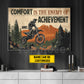 Motivational Personalized Motocross Canvas Painting, Comfort Is The Enemy Of Achievement Sport Wall Art Decor, Poster Gift For Motocross Lovers