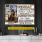Personalized Cowgirl Canvas Painting, Cowgirls Are God's Wildest Angels Wall Art Decor, Poster Gift For Cowgirl
