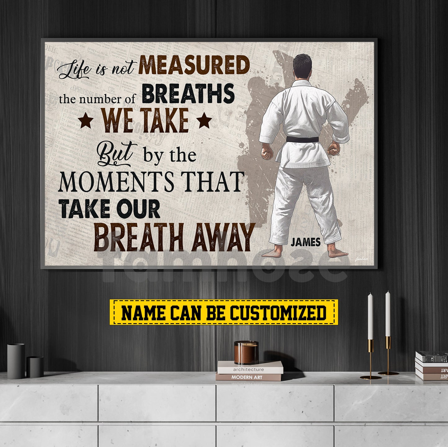 Personalized Jiu Jitsu Man Canvas Painting, Life Is Not Measured Wall Art Decor, Poster Gift For Jiu Jitsu Lovers