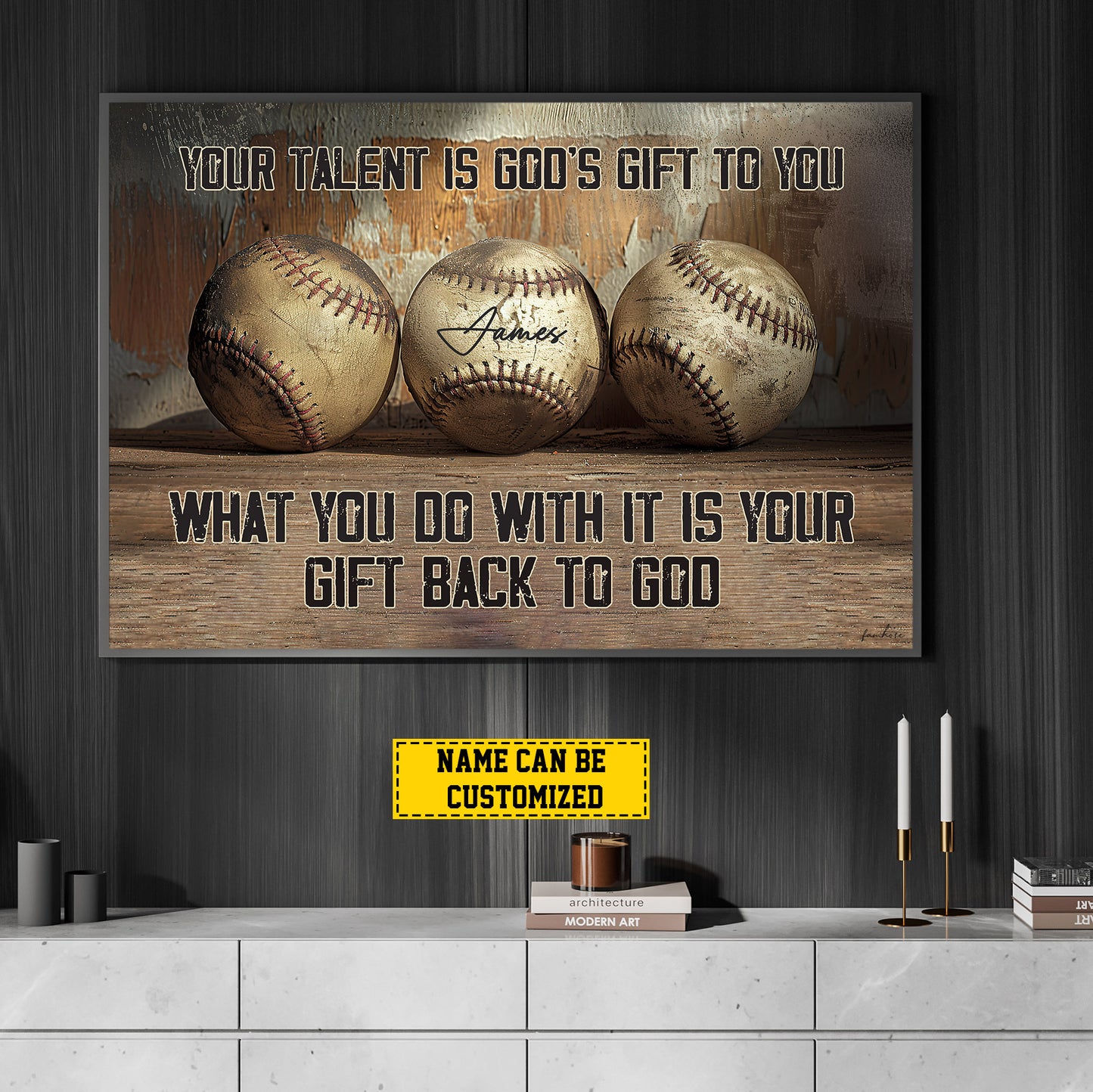 Personalized Motivational Baseball Canvas Painting, What You Do With It, Sports Quotes Wall Art Decor, Poster Gift For Baseball Lovers, Baseball Players