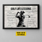 Golf Life Lessons, Personalized Motivational Golf Girl Canvas Painting, Inspirational Quotes Wall Art Decor, Poster Gift For Golf Lovers