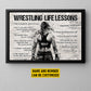 Wrestling Girl Life Lessons, Personalized Motivational Wrestling Canvas Painting, Inspirational Quotes Wall Art Decor, Poster Gift For Wrestling Lovers