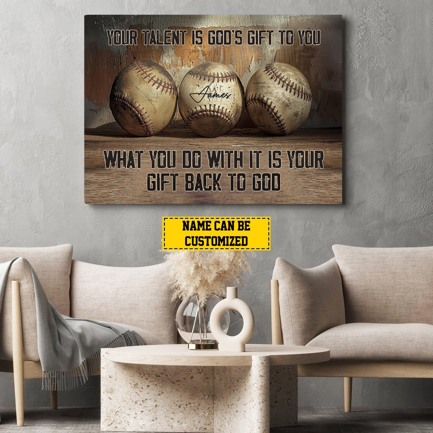 Personalized Motivational Baseball Canvas Painting, What You Do With It, Sports Quotes Wall Art Decor, Poster Gift For Baseball Lovers, Baseball Players