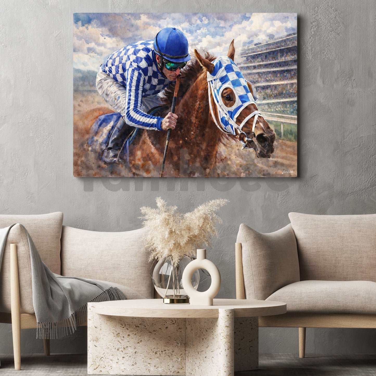Secretariat Canvas Painting, 1973 Triple Crown Champion Wall Art Decor, Poster Gift For Horse Racing Lovers