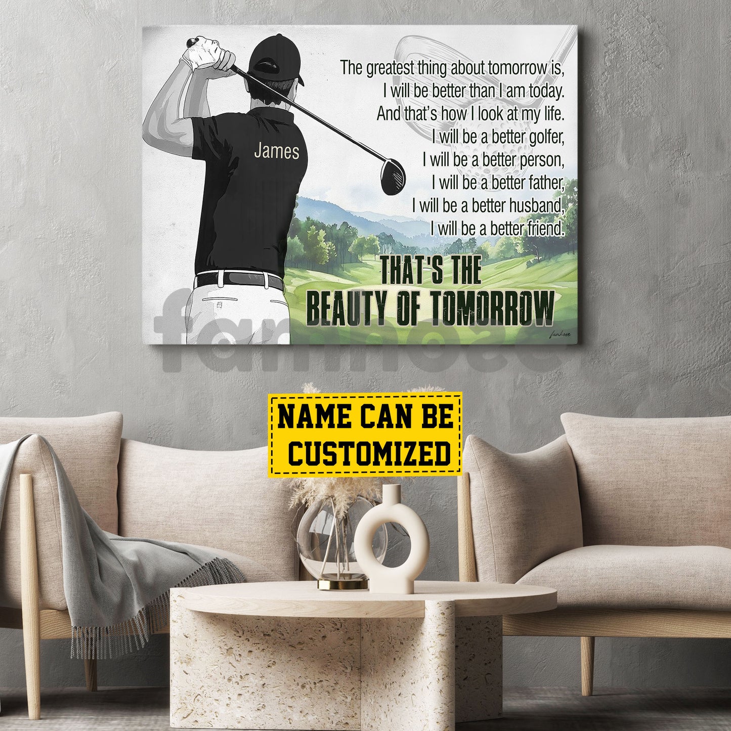 Personalized Golf Man Canvas Painting, That's The Beauty Of Tomorrow Wall Art Decor, Poster Gift For Golf Lovers