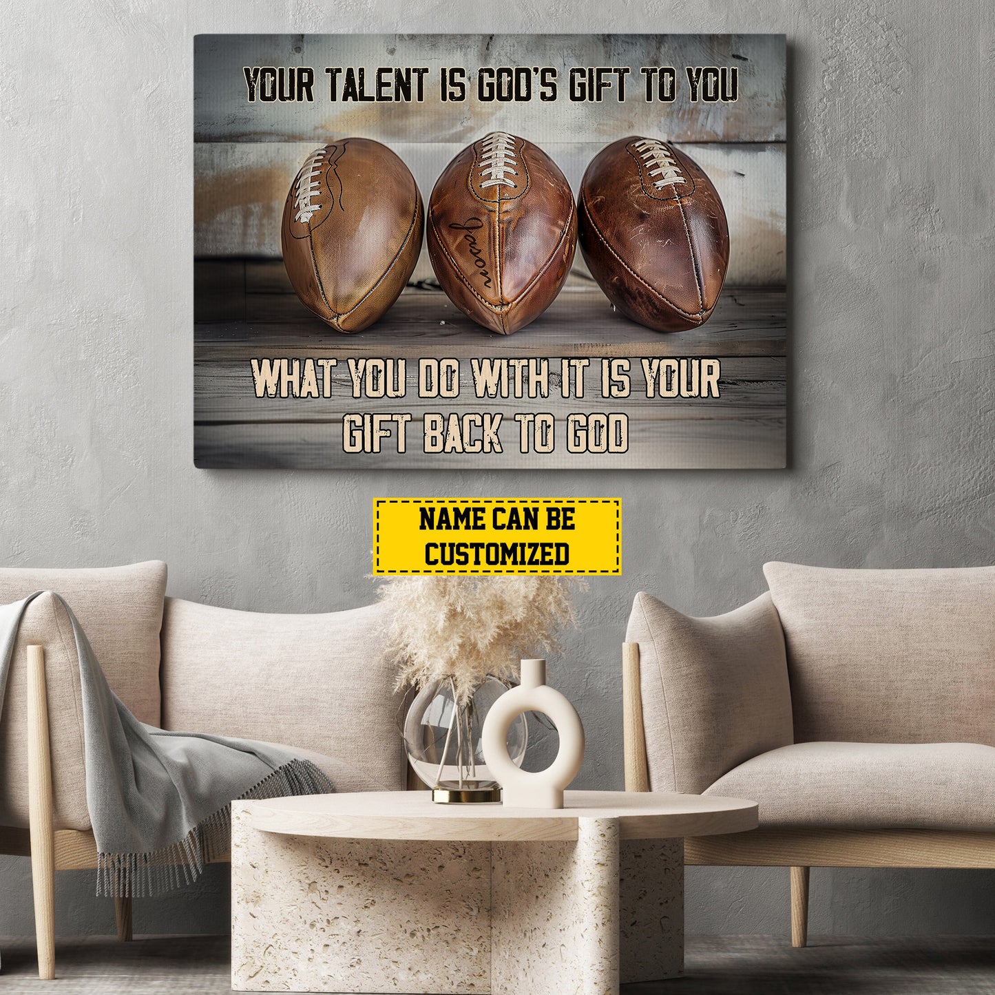 Personalized Funny Football Canvas Painting, What You Do With It, Sports Quotes Wall Art Decor, Poster Gift For Football Lovers, Football Players