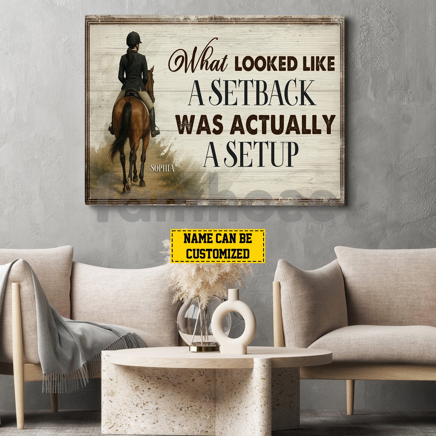 Personalized Horse Girl Riding Canvas Painting, What Looked Like A Setback Wall Art Decor, Poster Gift For Horse Girl