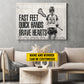 Personalized Lacrosse Girl Canvas Painting, Fast Feet Quick Hands Brave Hearts Sport Wall Art Decor, Poster Gift For Lacrosse Lovers