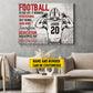 Personalized Football Boy Canvas Painting, Football Is Like Life Inspirational Quotes Wall Art Decor, Poster Gift For Football Lovers