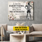 Personalized Soccer Girl Canvas Painting, I Can Do Everything Through Him Who Gives Me Strength Sport Wall Art Decor, Poster Gift For Soccer Lovers, Soccer Players