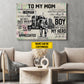Personalized Mom Son Trucker Canvas Painting, To My Mom Trucker Wall Art Decor, Poster Gift For Mom From Truck Drivers