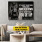Motivational Personalized Football Man Canvas Painting, It's Not Whether You Get Knocked Down Sport Wall Art Decor, Poster Gift For Football Lovers