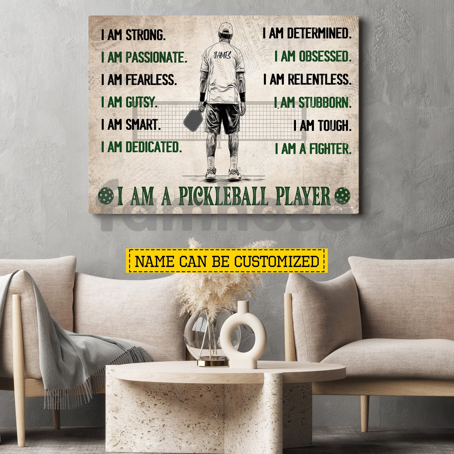 Personalized Pickleball Boy Canvas Painting, I Am A Pickleball Player Sport Wall Art Decor, Poster Gift For Pickleball Lover