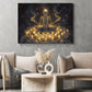 Halloween Skeleton Meditation Canvas Painting, Necromancer’s Meditation Wall Art Decor, Spooky Season Poster Gift For Meditator, Skeleton Lovers