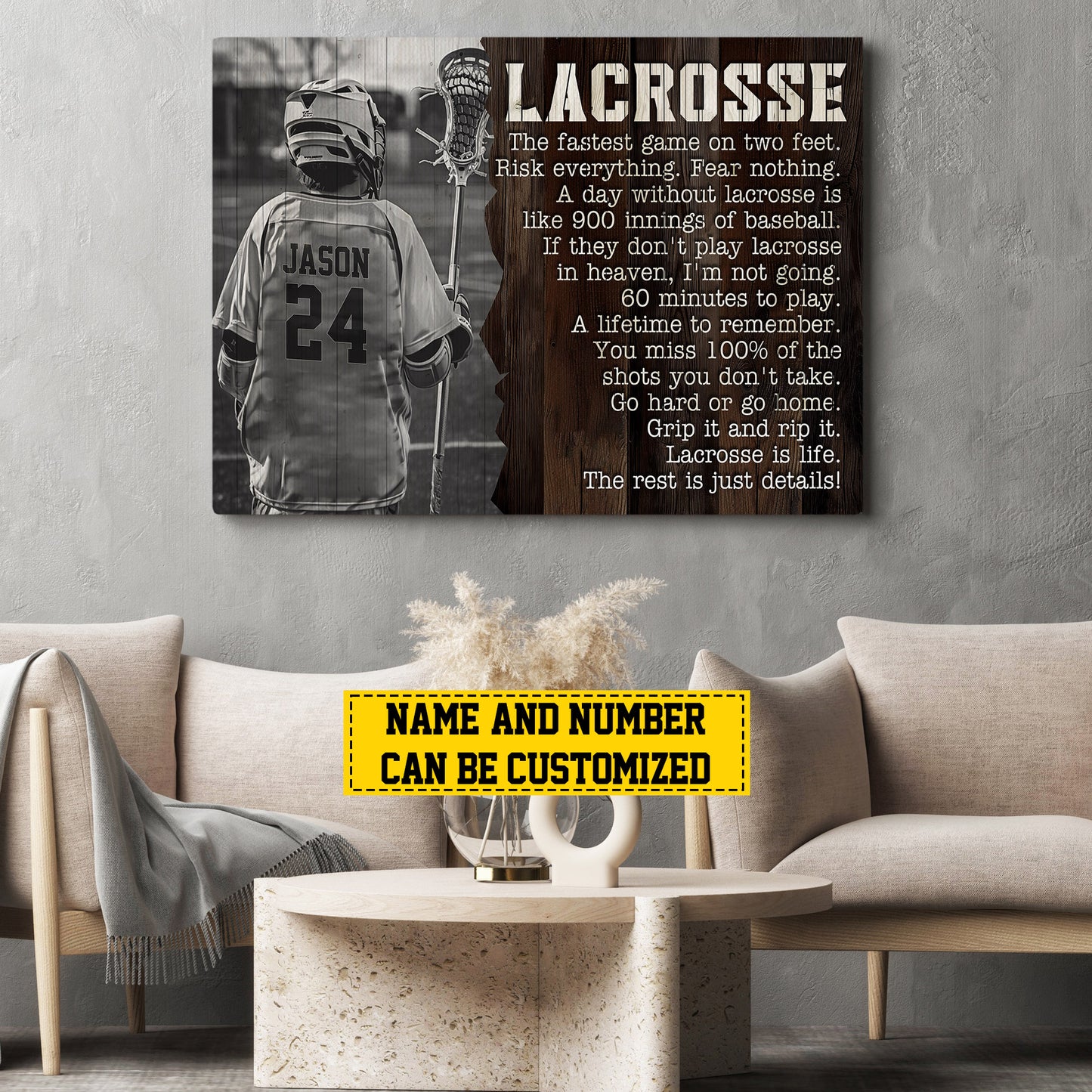 Personalized Motivational Lacrosse Canvas Painting, Lacrosse Is Life, Sports Quotes Wall Art Decor, Poster Gift For Lacrosse Lovers, Lacrosse Boys