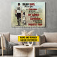 Motivational Personalized Softball Dad Daughter Canvas Painting, Dear Dad Thank You Wall Art Decor, Poster Father's Day Gift For Softball Lovers