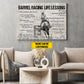 Personalized Motivational Barrel Racing Girl Canvas Painting, Barrel Racing Life Lessons, Inspirational Quote Wall Art Decor, Poster Gift For Horse Lovers