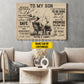 Motivational Personalized Dad & Son Fishing Canvas Painting, To My Son Sports Quotes Wall Art Decor, Poster Gift For Fishing Lovers