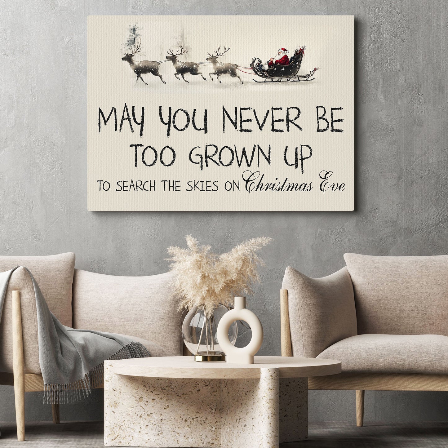 Christmas Canvas Painting, May You Never Be Too Grown Up, Christmas Wall Art Decor, Xmas Poster Gift