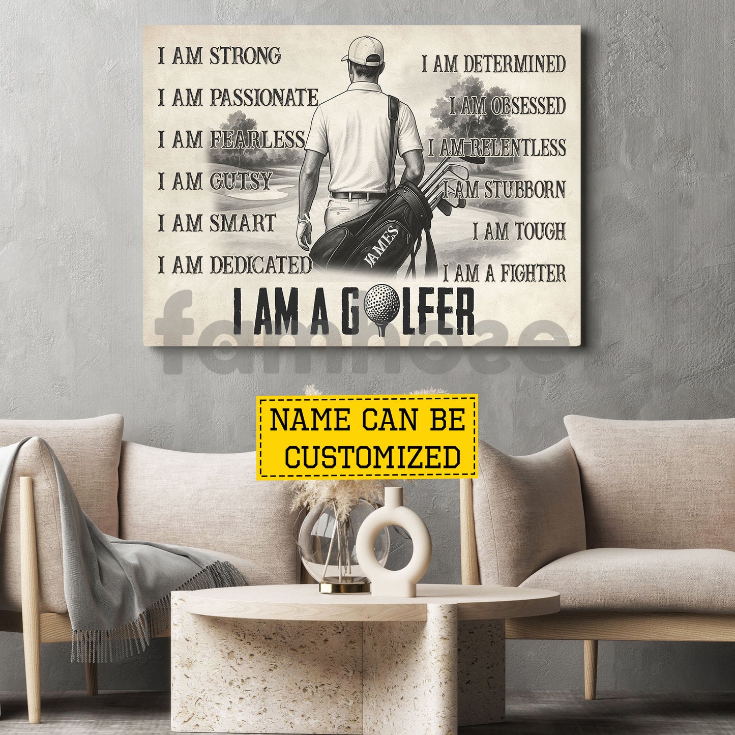 Personalized Golf Man Canvas Painting, I Am A Golfer Sport Wall Art Decor, Poster Gift For Golf Lover