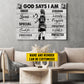Personalized Volleyball Girl Canvas Painting, God Says I Am, Sports Quotes Wall Art Decor, Poster Gift For Volleyball Lovers