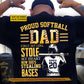Personalized Softball Dad Girl Backside T-shirt, Proud Softball Dad Sport Tees Father's Day Gift For Softball Lovers