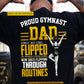 Personalized Gymnastic Dad Daughter Backside T-shirt, Proud Gymnast Dad Tees Father's Day Gift For Gymnastic Lovers