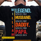 Personalized Papa Backside T-shirt, Legend Husband Daddy Papa Tees Father's Day Gift For Grandpas