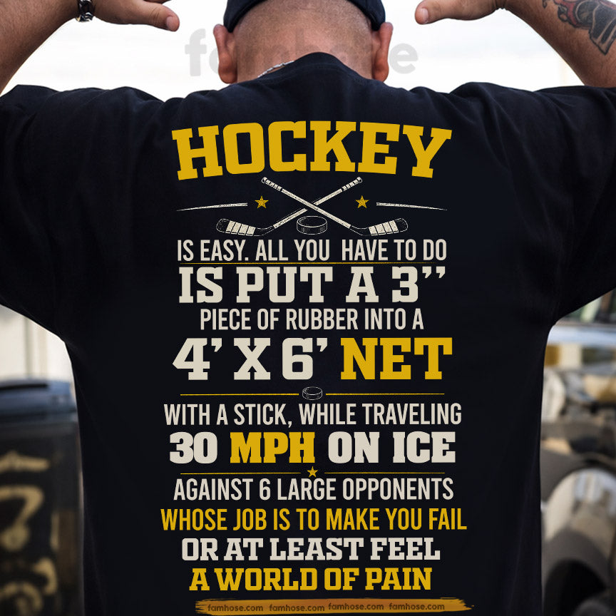 Funny Hockey Backside T-shirt, Hockey A World Of Pain Sport Tees Gift For Hockey Lover