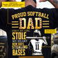 Personalized Softball Dad Girl Backside T-shirt, Proud Softball Dad Sport Tees Father's Day Gift For Softball Lovers