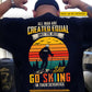 Funny Personalized Old Man Skiing Backside T-shirt, All Man Are Created Equal Sport Tees Gift For Old Man Skiing Lover