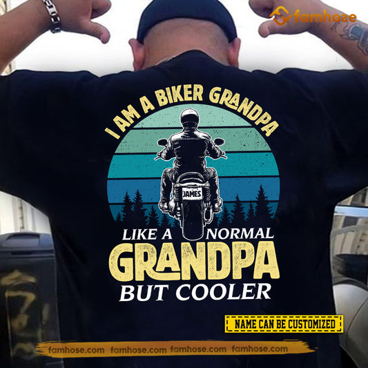 Funny Personalized Biker Backside T-shirt, I Am A Biker Grandpa Tees Gift For Motorcycle Lovers