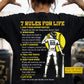 Personalized Softball Backside T-shirt, 7 Rules For Life Sport Tees Gift For Softball Lover
