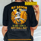 Personalized Halloween Softball Witch Backside T-shirt, I Ride A Softball Bat Tees Spooky Season Gift For Softball Lovers