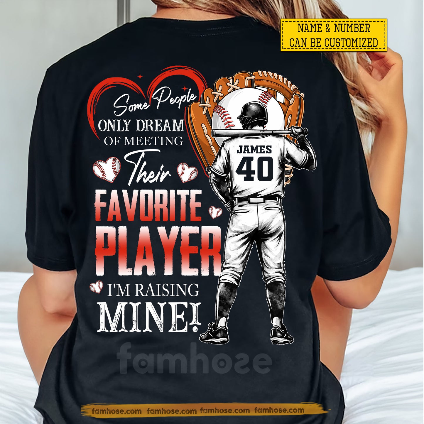 Personalized Baseball Backside T-shirt, Some People Only Dream Of Meeting Their Favorite Player Tees Mother's Day Gift For Baseball Lover