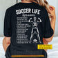 Personalized Soccer Girl Backside T-shirt, Soccer Life Lessons Sport Tees Gift For Soccer Lovers