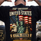 July 4th USA 250th Anniversary Backside T-shirt, 250 Years Of Freedom Tees Independence Day Gift For American Patriot